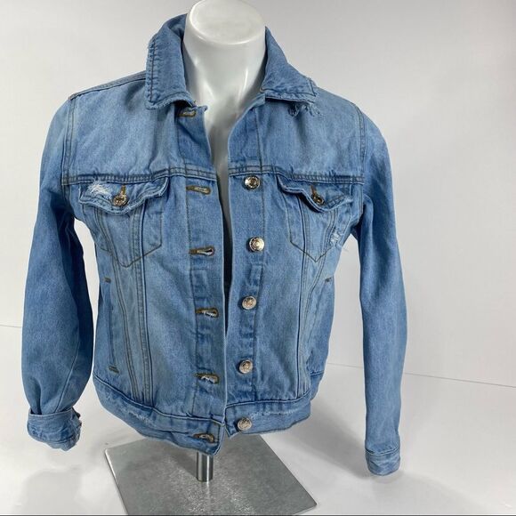 Forever 21 Distressed Jean Jacket S - Picture 2 of 12